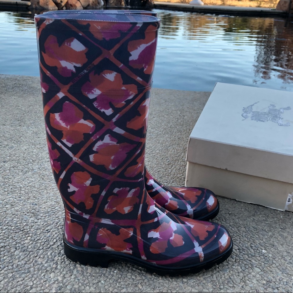 Burberry floral geometric Carleton rain boots 6 - Picture 5 of 8
